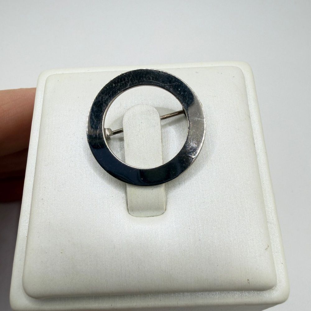 Vintage 22mm P&B Sterling Silver "Guilloche‎ Circle" Pin/Brooch!